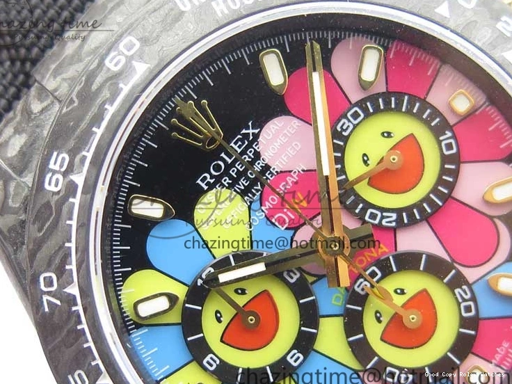 Good Copy Rolex Watches On Edition Carbon Black Strap Diw Dial Pink V Daytona EyeCatching A7750 Best WWF Nylon 2890 0111